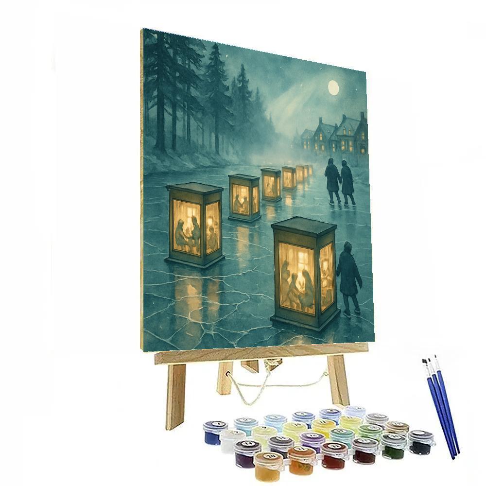 Lantern Festival On Frozen Canal Painting by numbers kit