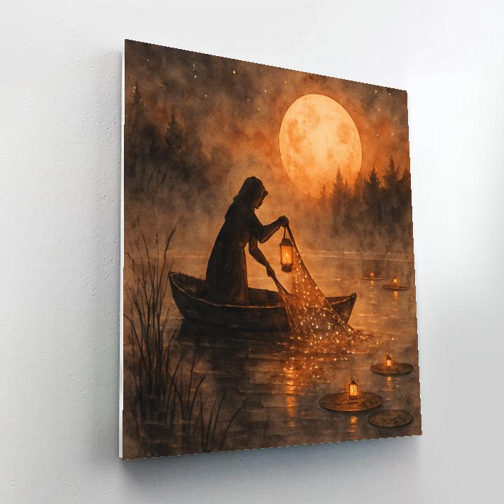 The Lantern Fisher Of Wisp Pond DIY paint by numbers