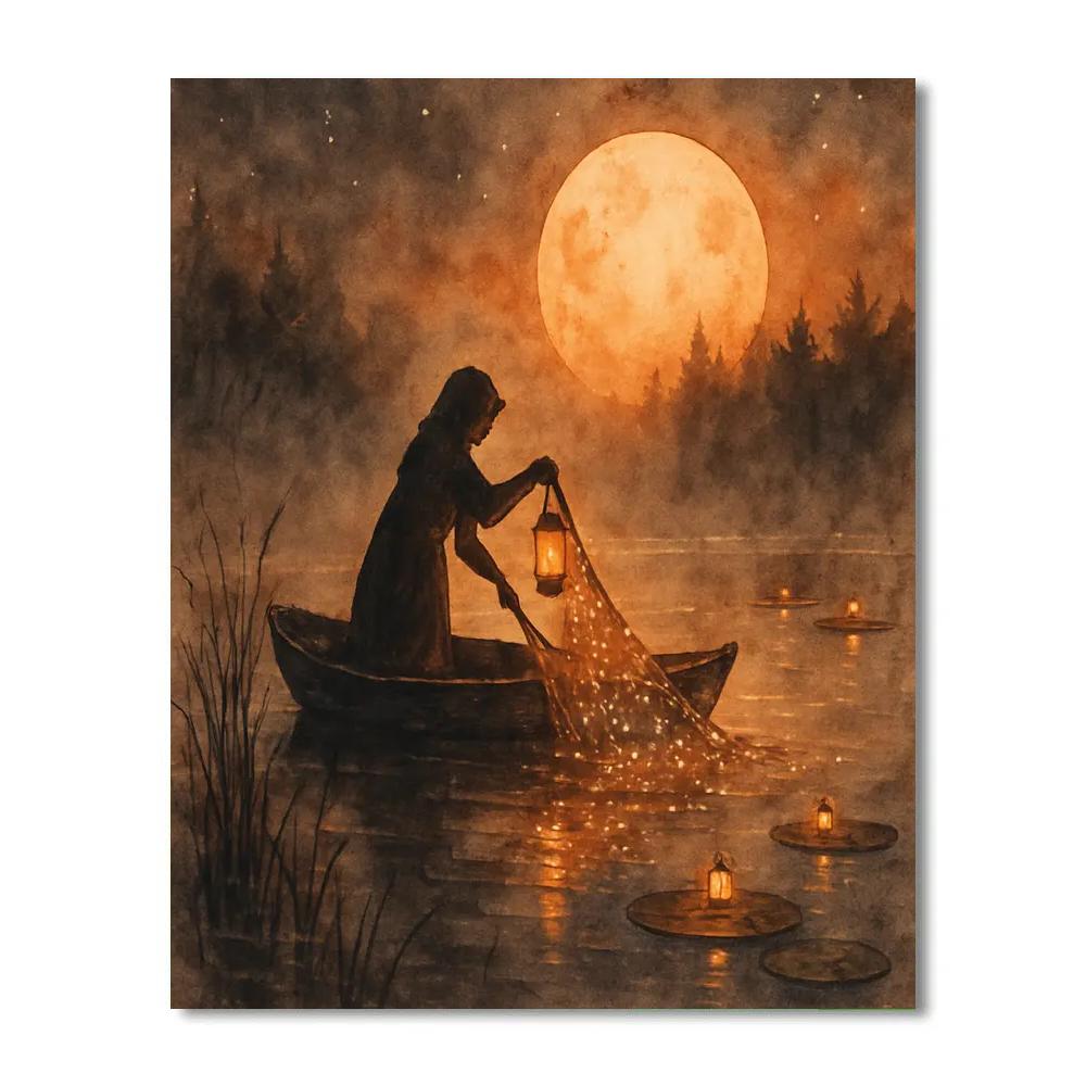 The Lantern Fisher Of Wisp Pond DIY paint by numbers