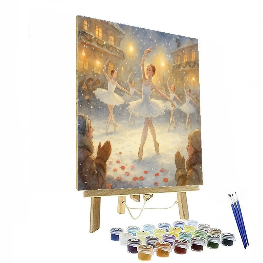 Snowflake Ballet On The Square paint by number