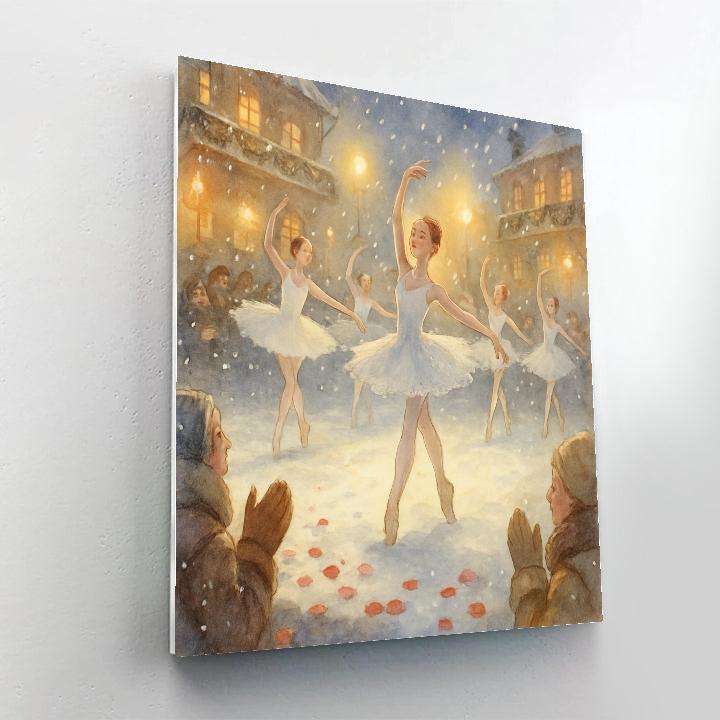 Snowflake Ballet On The Square paint by number