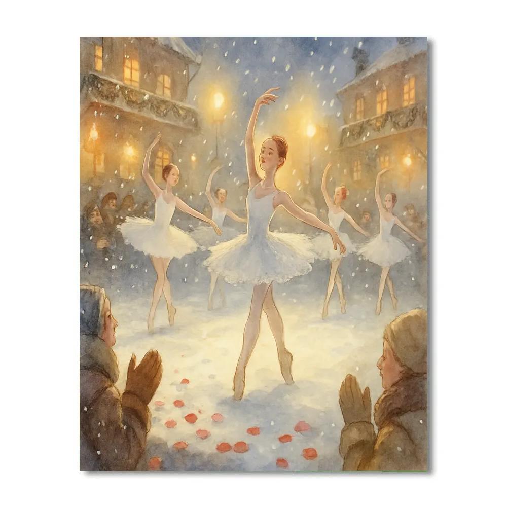 Snowflake Ballet On The Square paint by number