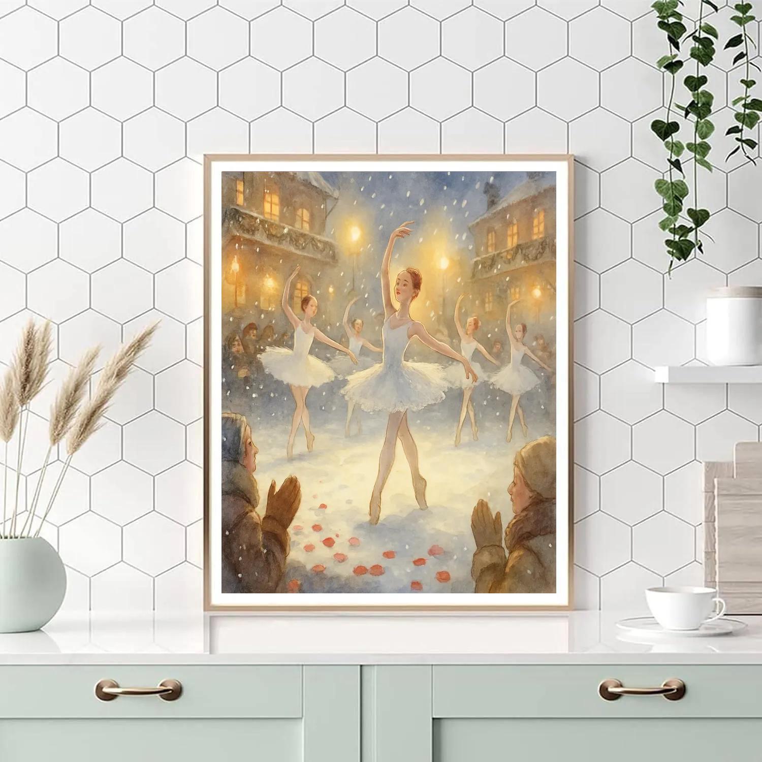 Snowflake Ballet On The Square paint by number