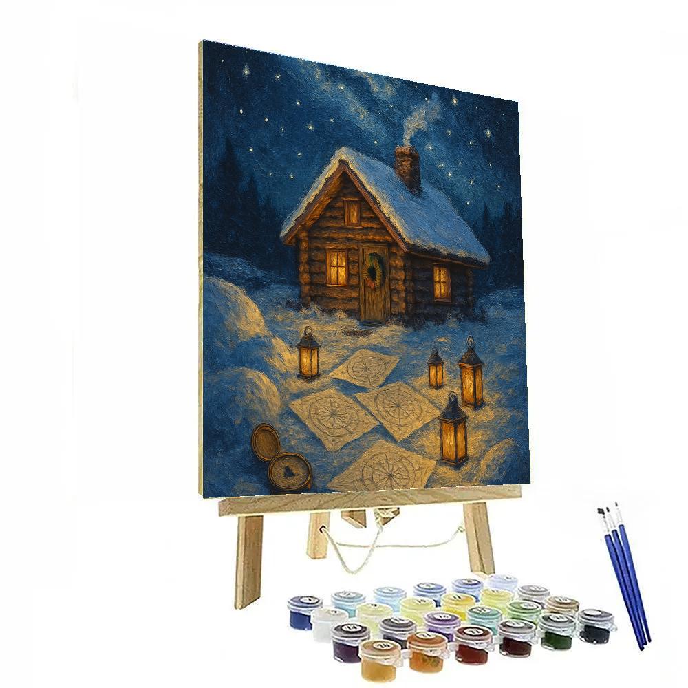 Silent Cabin Star Map Number painting