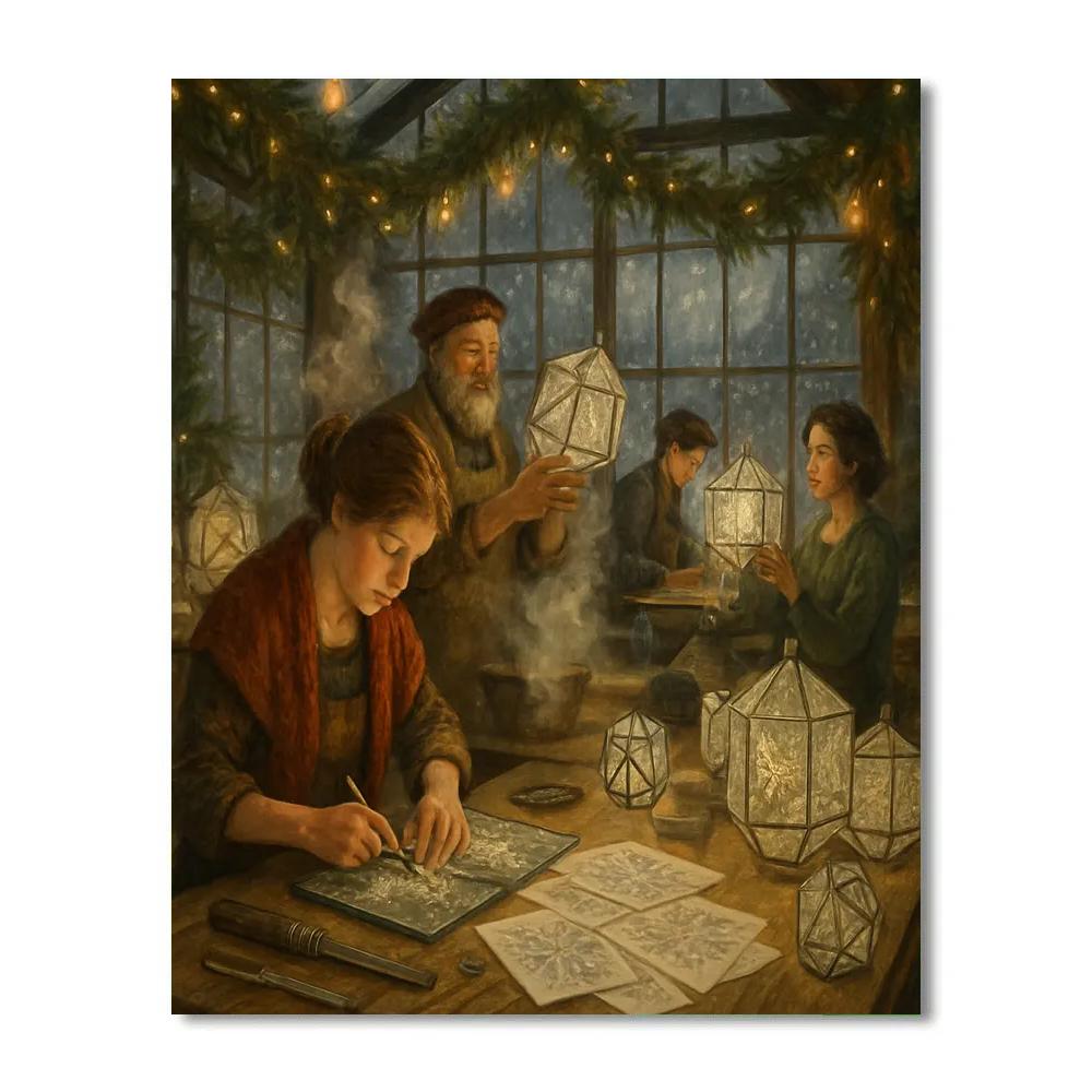 Snowflake Lantern Workshop paint by number