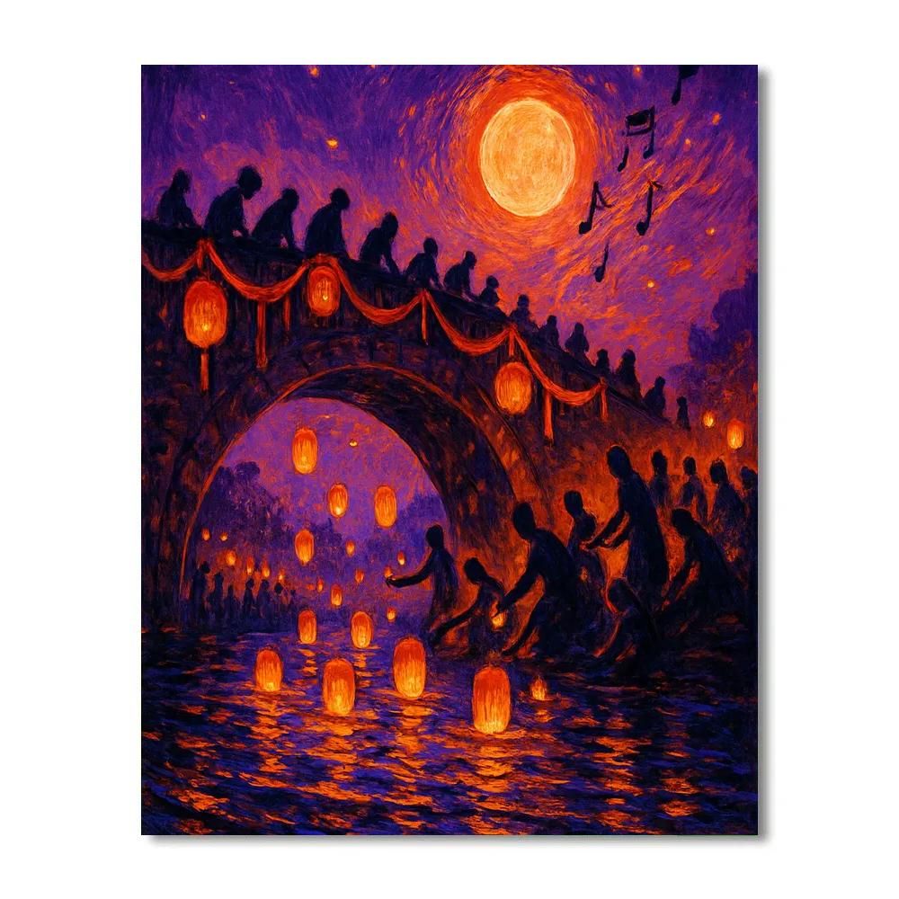 The Emberglow Bridge Festival paint by number