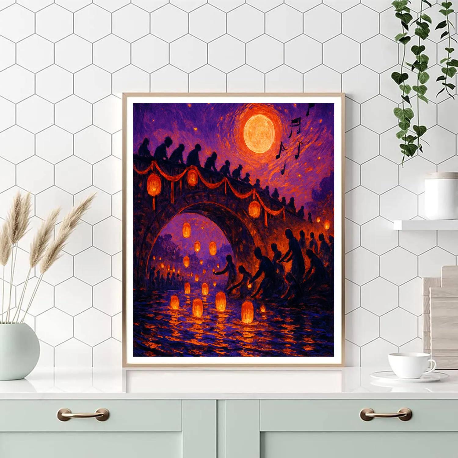 The Emberglow Bridge Festival paint by number