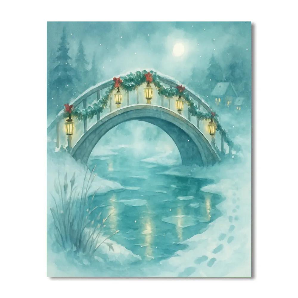 Frostbound Lantern Bridge Numbered painting kits