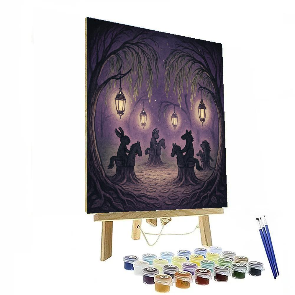 The Willow Lanterns Carousel paint by number