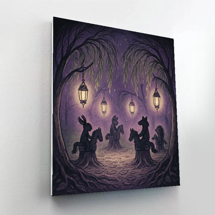 The Willow Lanterns Carousel paint by number