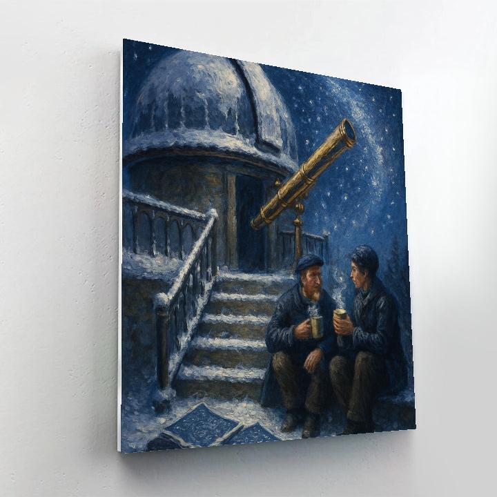 Frostbound Observatory Night paint by numbers