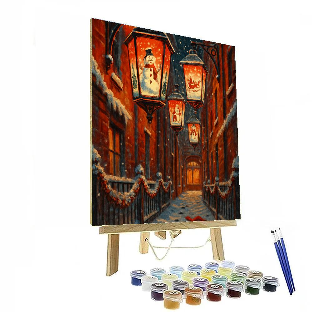 Santa Lantern Alley painting number kit