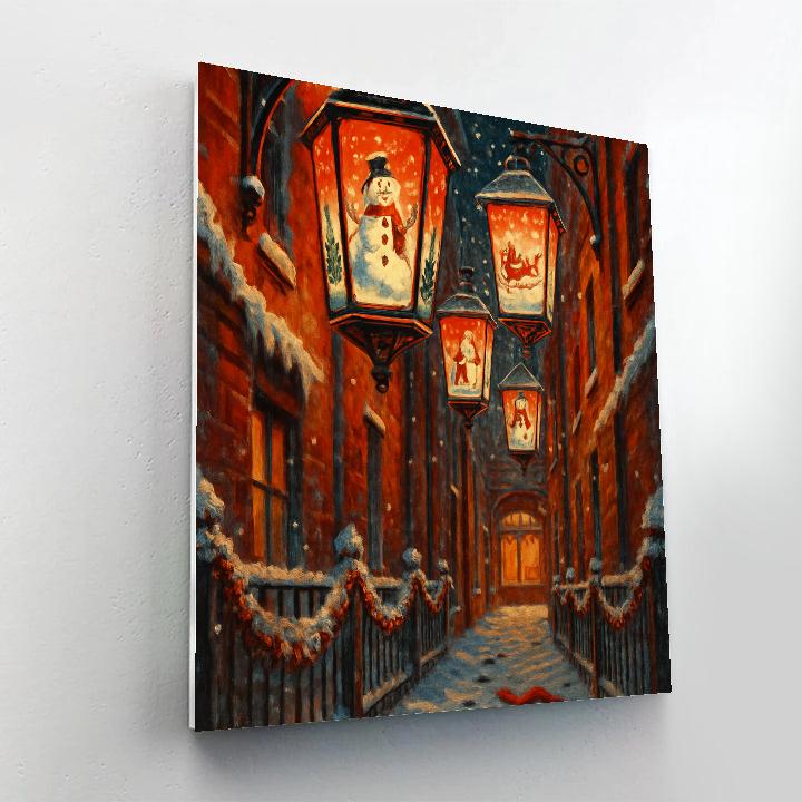 Santa Lantern Alley painting number kit
