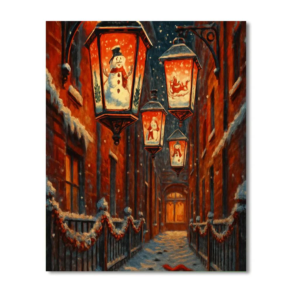 Santa Lantern Alley painting number kit