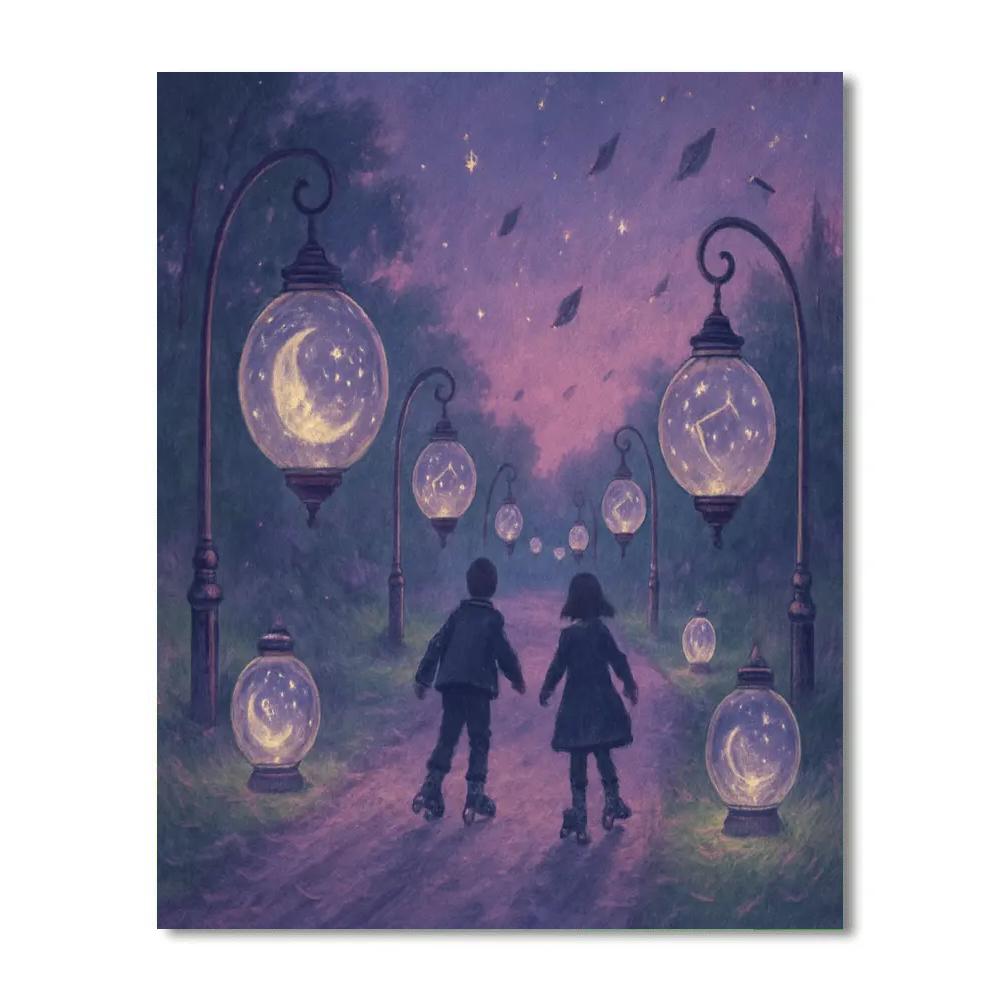 The Glass Lantern Lane Painting by numbers kit