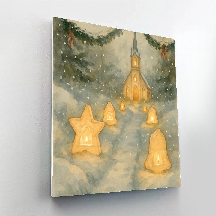 Snow Lantern Cathedral Walk paint by numbers