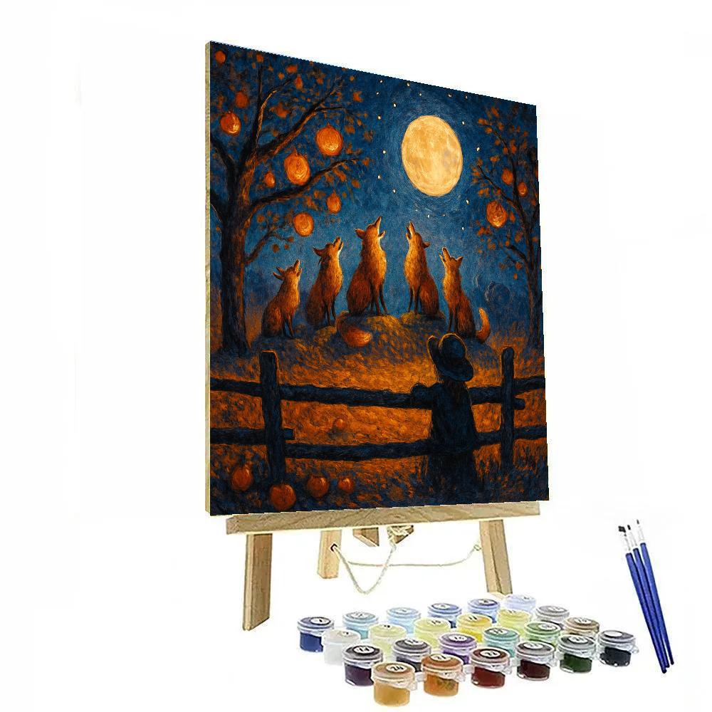 The Night Orchard Where Foxes Sing Paint by numbers art