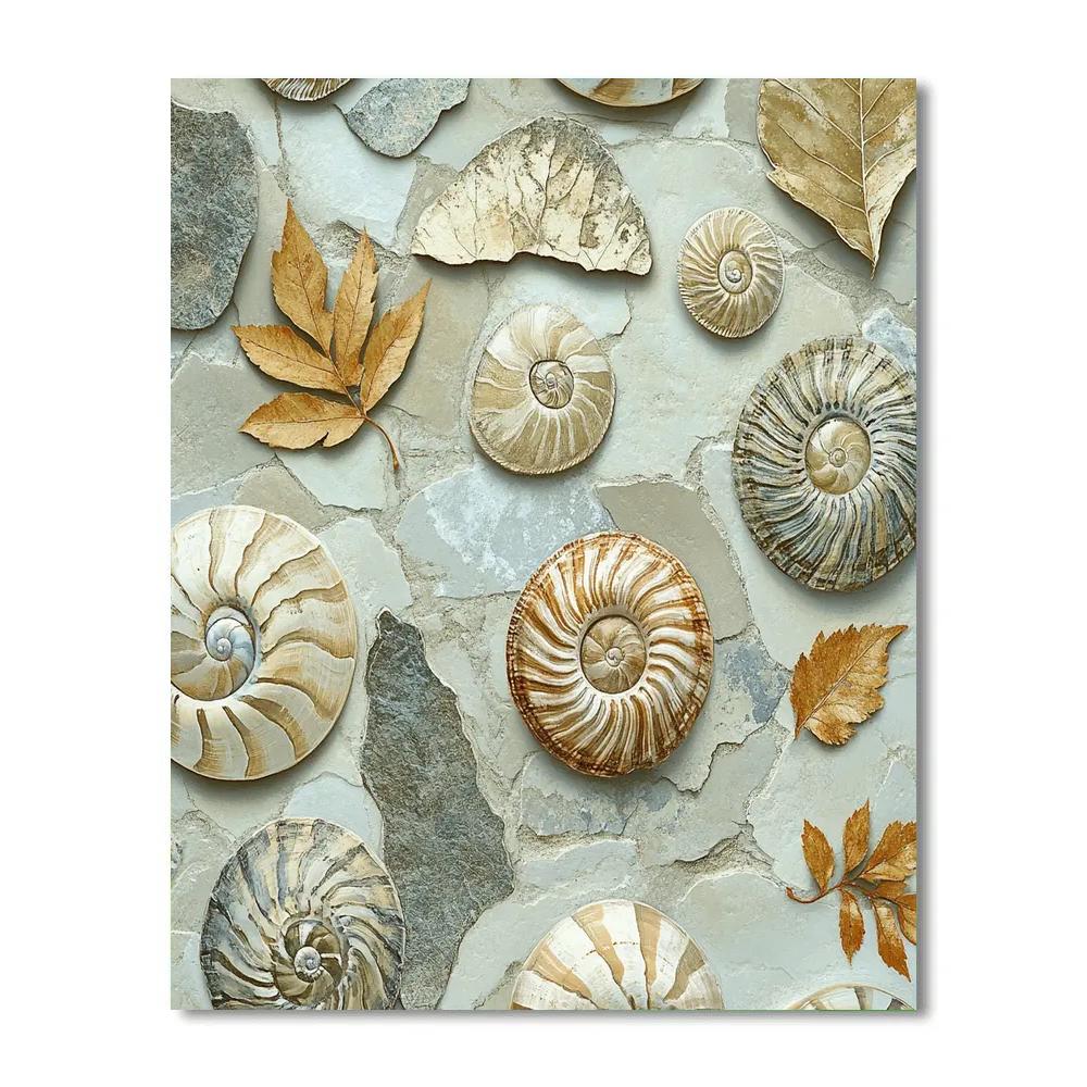 Leonardo Da Vinci Inspired Fossil Garden paint by color