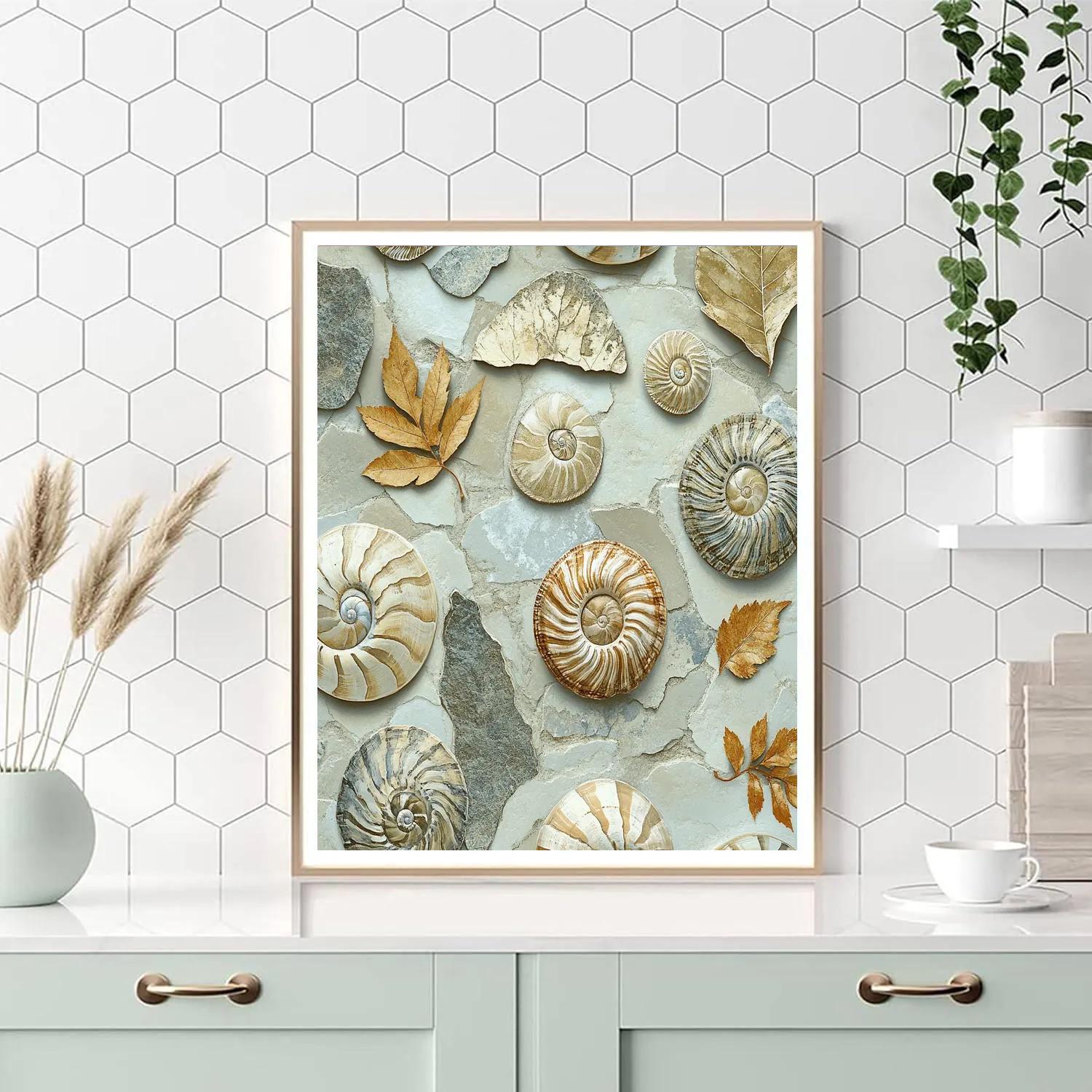 Leonardo Da Vinci Inspired Fossil Garden paint by color