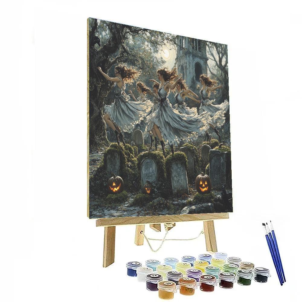 Graveyard Dance Spooky Ensemble paint by numbers