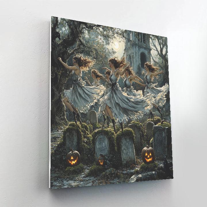 Graveyard Dance Spooky Ensemble paint by numbers
