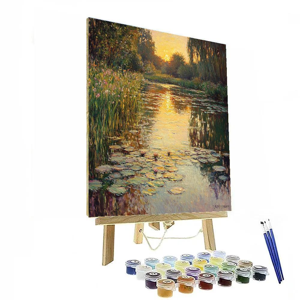 Monet Inspired Water Lilies At Dawn Numbered painting kits