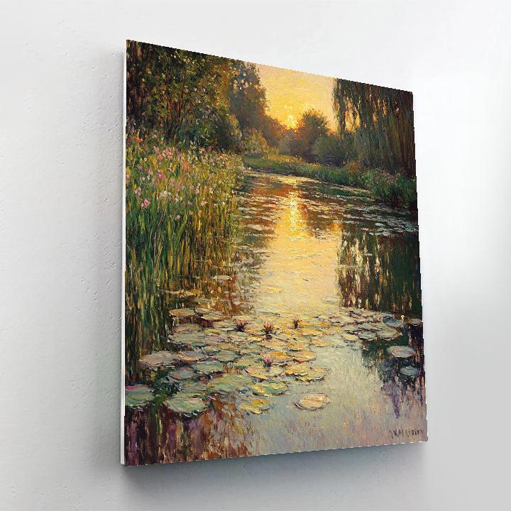 Monet Inspired Water Lilies At Dawn Numbered painting kits