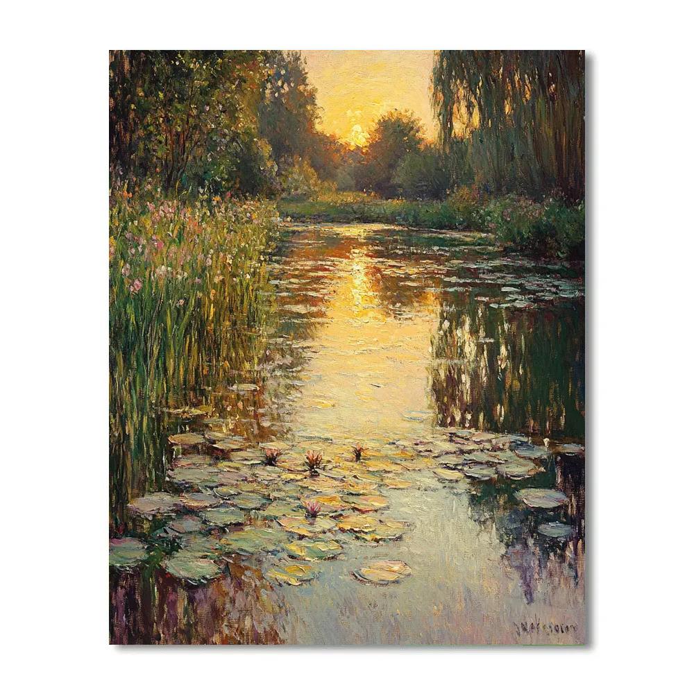 Monet Inspired Water Lilies At Dawn Numbered painting kits