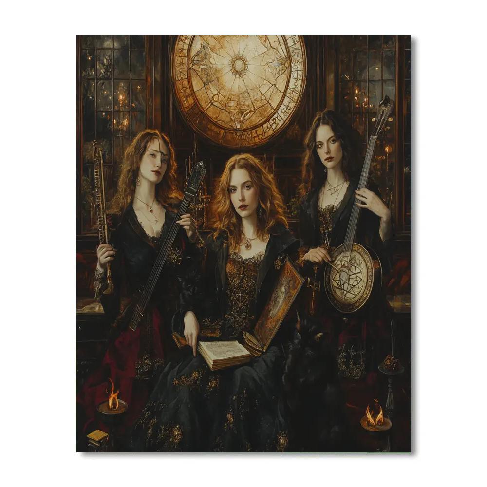 Coven Portrait Haunted DIY paint by numbers