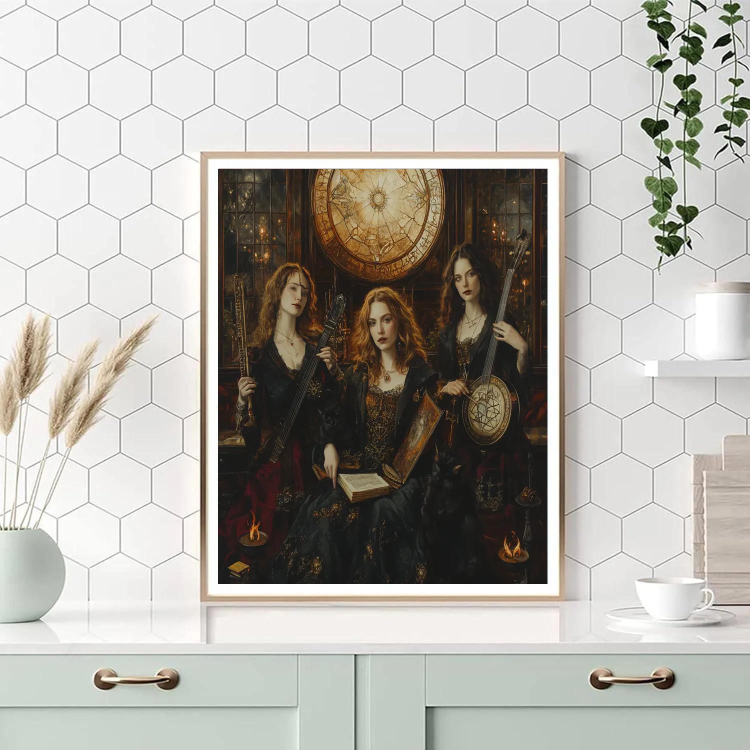 Coven Portrait Haunted DIY paint by numbers