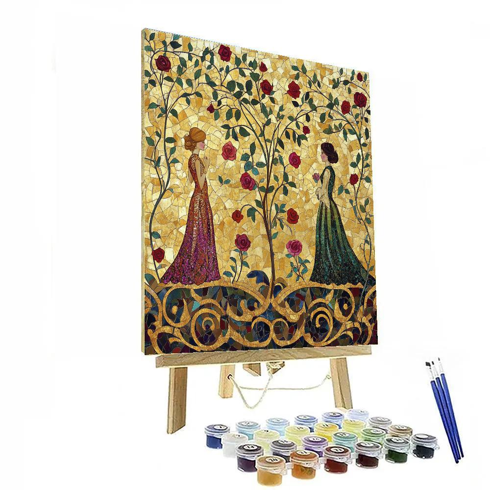 Klimt Inspired Golden Garden Numbered painting kits