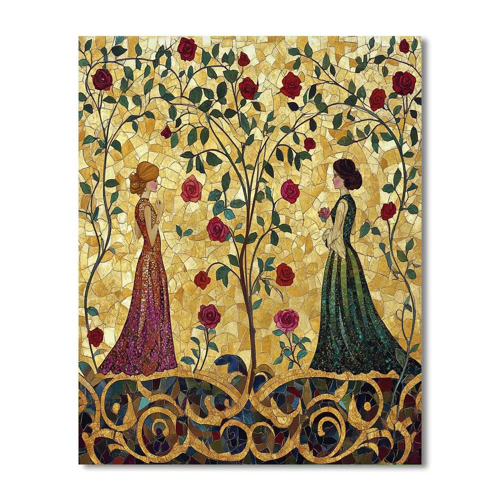 Klimt Inspired Golden Garden Numbered painting kits