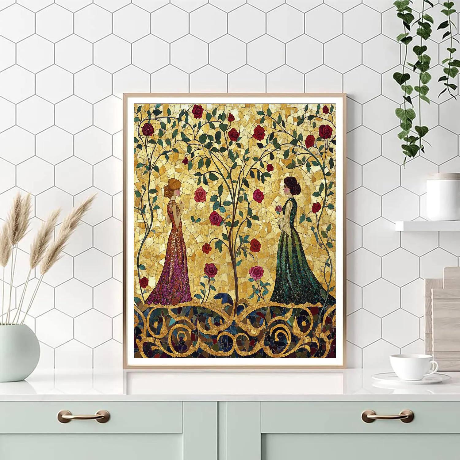 Klimt Inspired Golden Garden Numbered painting kits