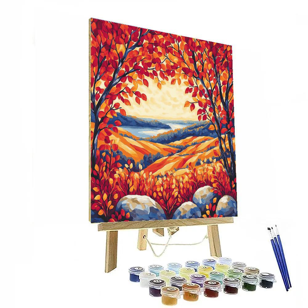 A.Y. Jackson Inspired Autumn Maple Screen paint by color