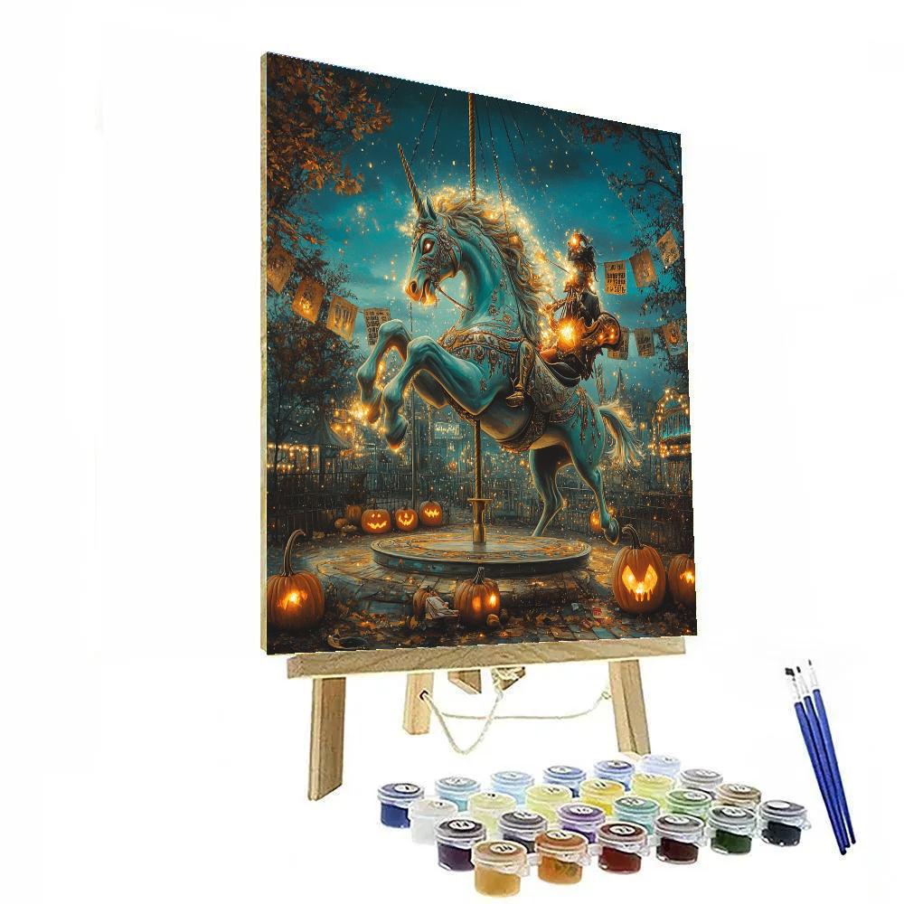 Midnight Carousel Of Spooky Shadows Numbered painting kits