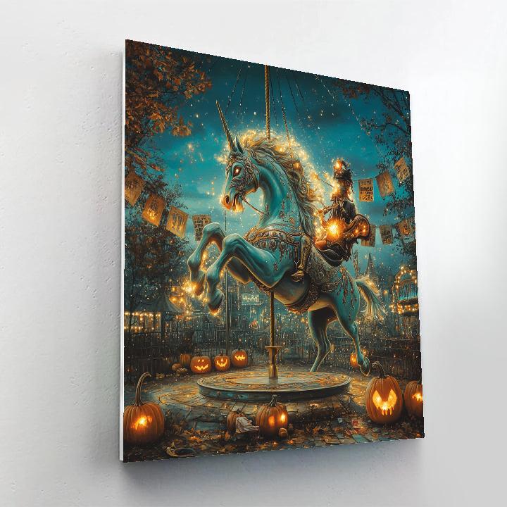 Midnight Carousel Of Spooky Shadows Numbered painting kits