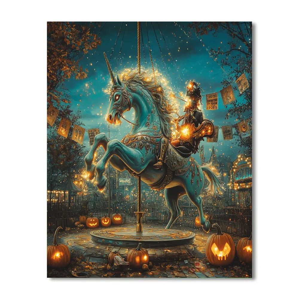 Midnight Carousel Of Spooky Shadows Numbered painting kits
