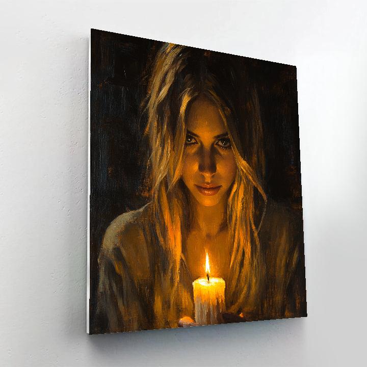 Rembrandt Inspired Candlelit Portrait Number painting