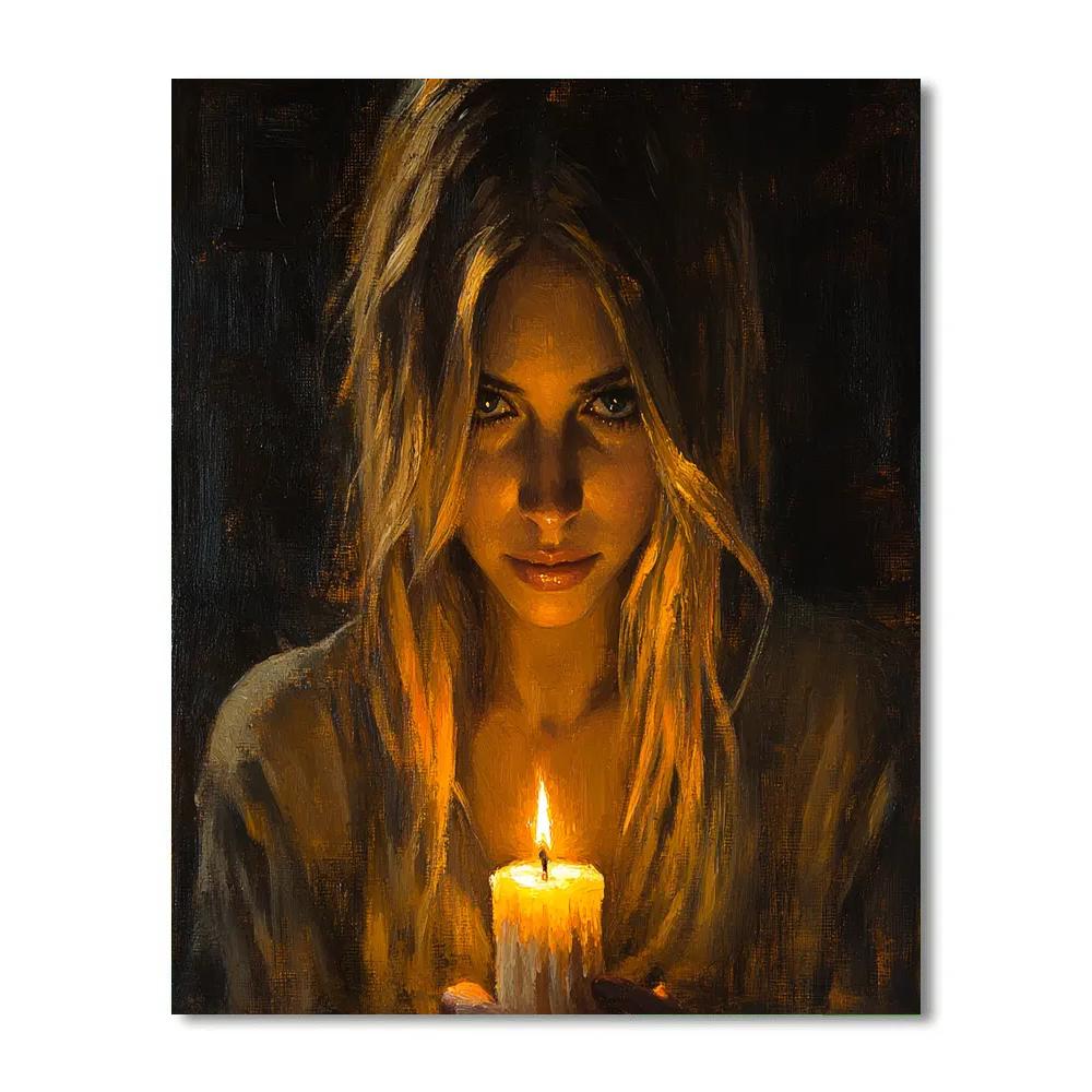 Rembrandt Inspired Candlelit Portrait Number painting