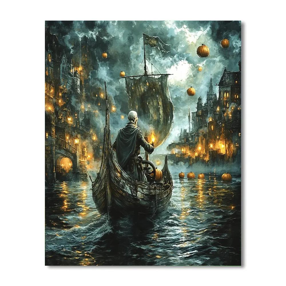Ghost Ship Parade Spooky painting number kit