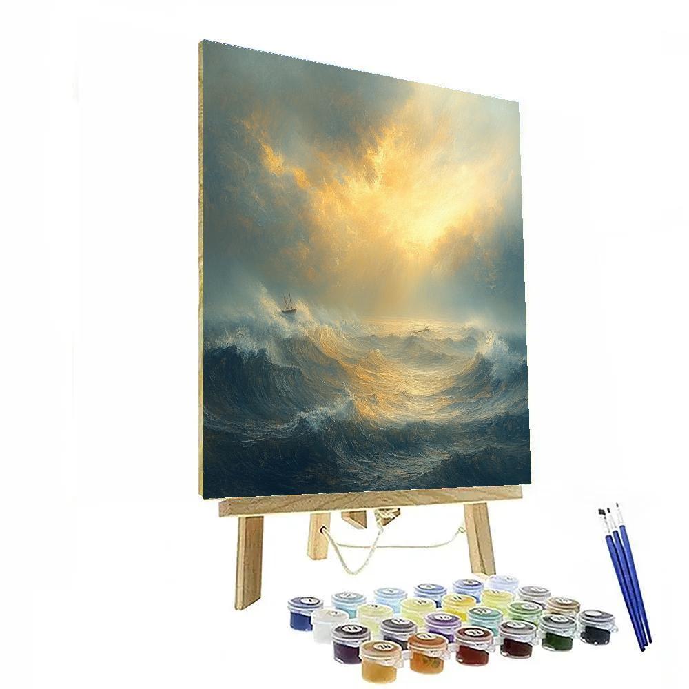Turner Inspired Storm At Sea Number painting