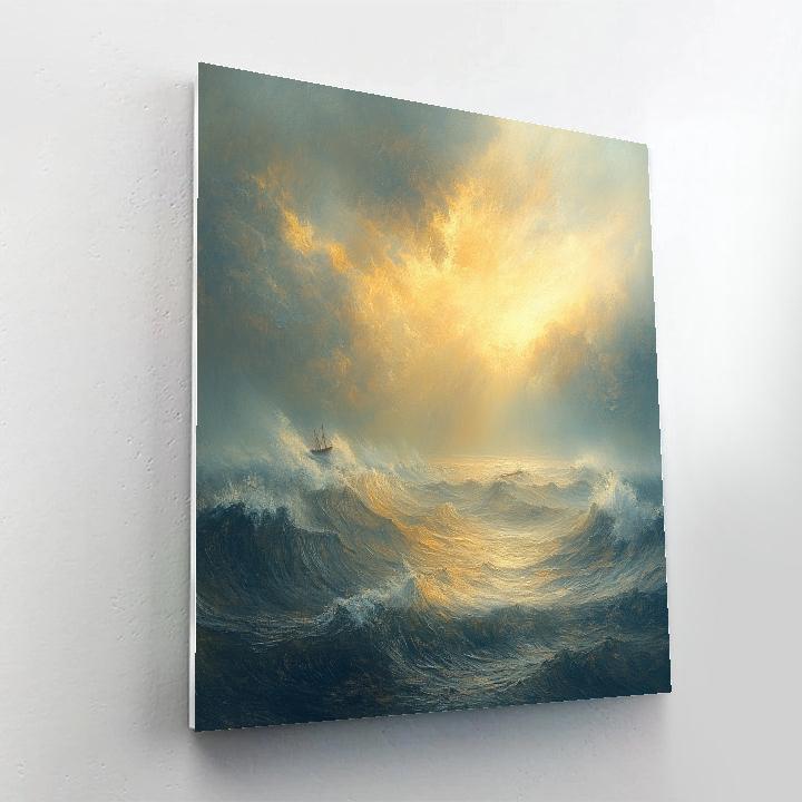Turner Inspired Storm At Sea Number painting