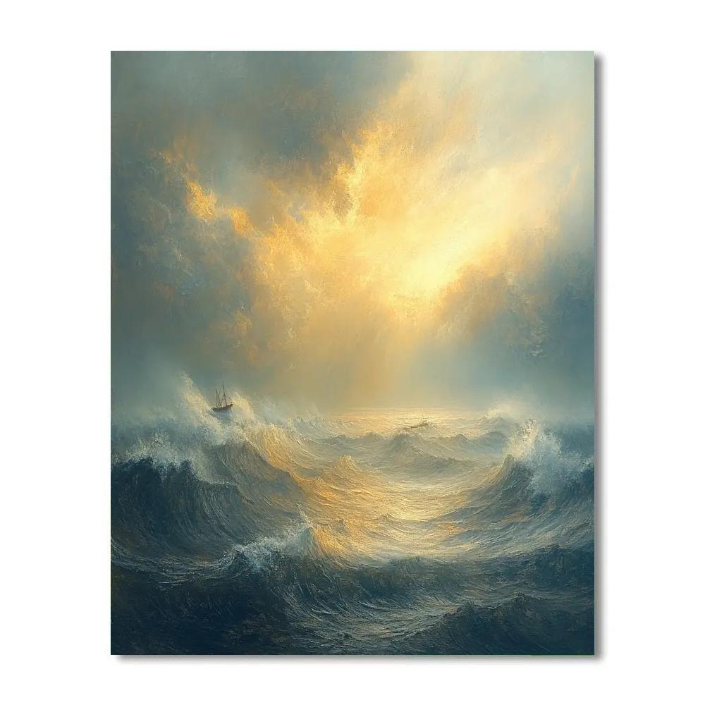 Turner Inspired Storm At Sea Number painting