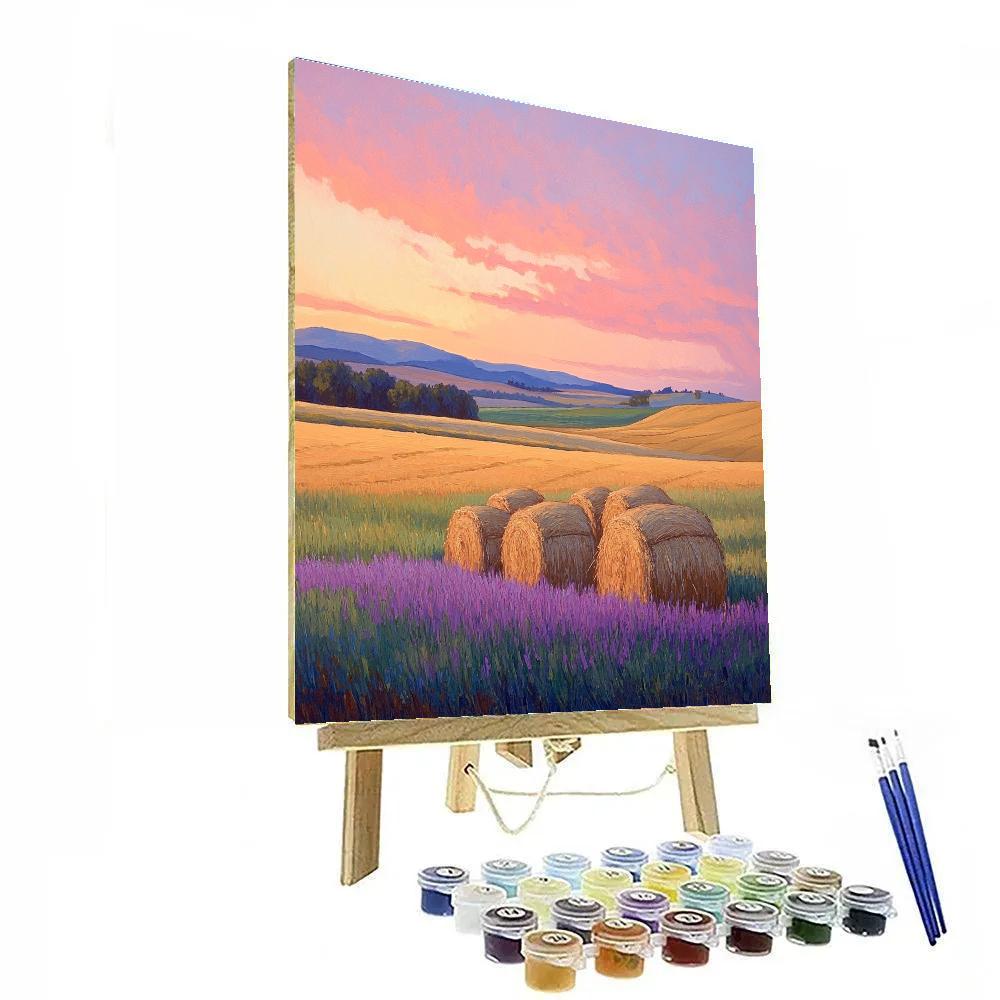Claude Monet Inspired Haystacks At Twilight Harvest Painting by numbers kit