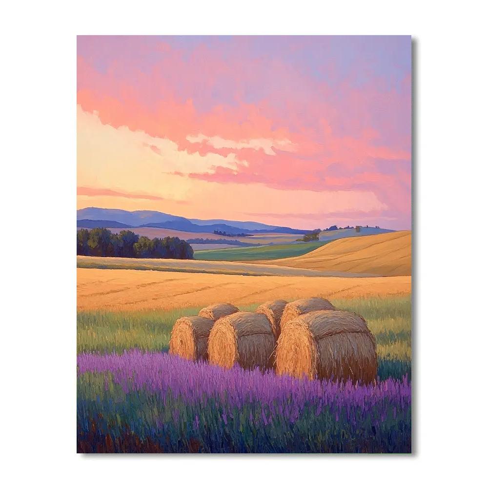 Claude Monet Inspired Haystacks At Twilight Harvest Painting by numbers kit