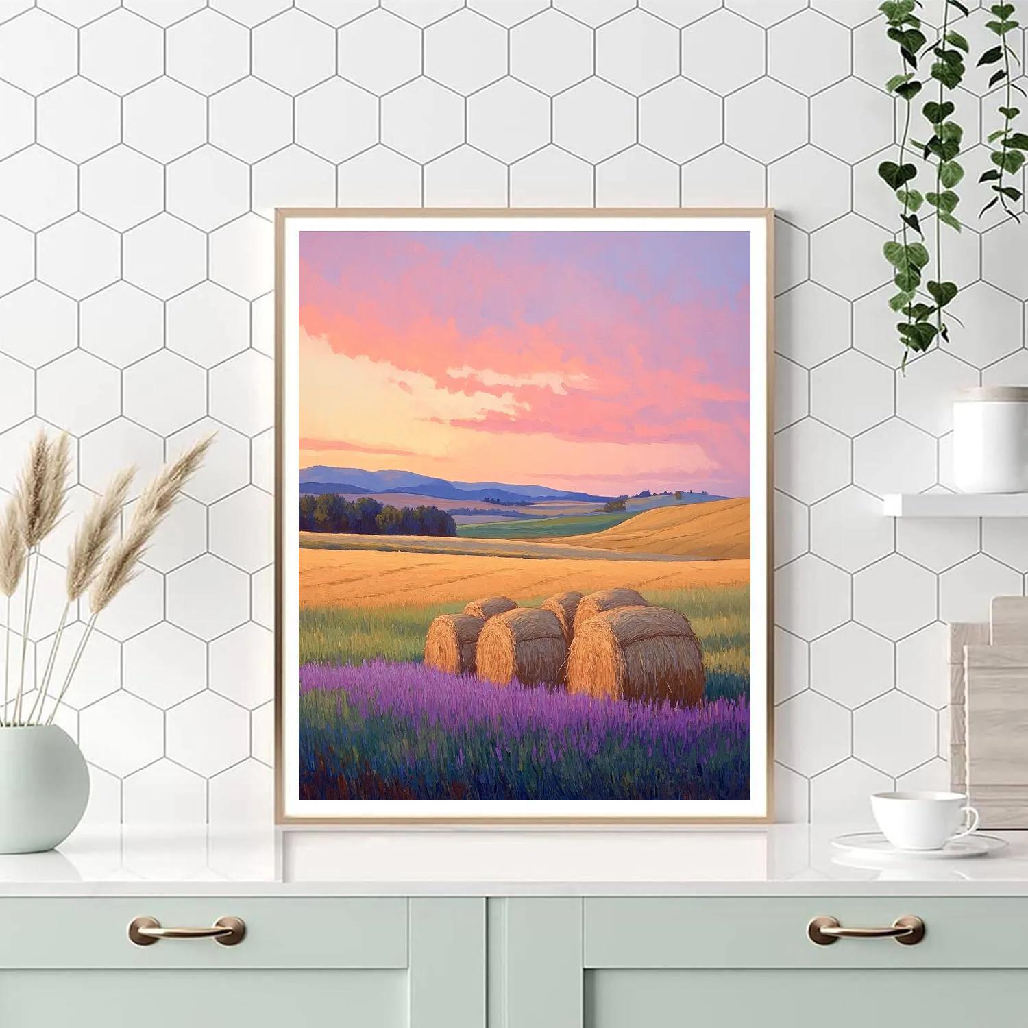 Claude Monet Inspired Haystacks At Twilight Harvest Painting by numbers kit