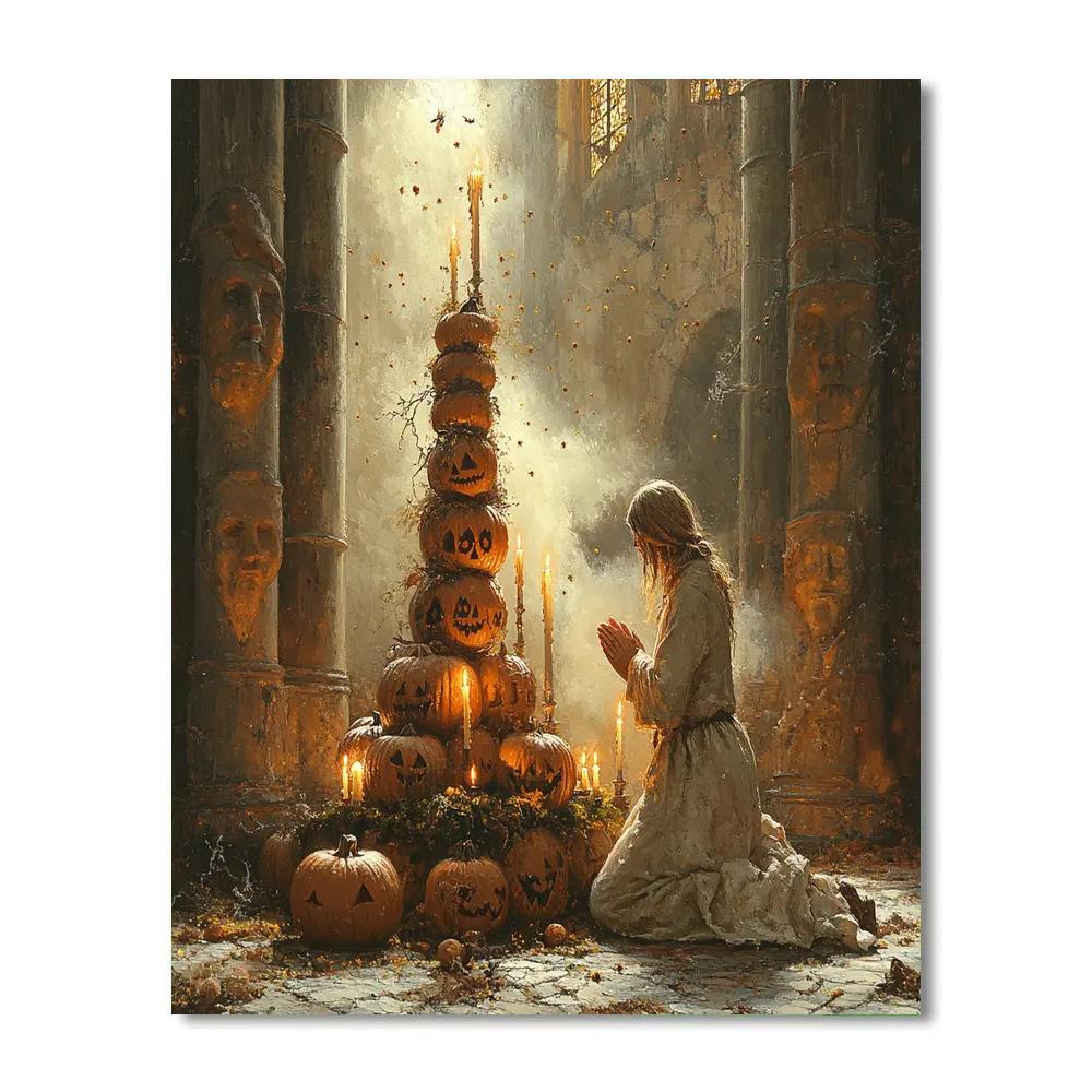 Cathedral Of Candles Halloween paint by numbers