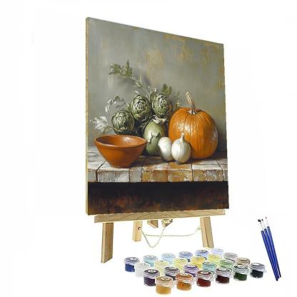 Diego Velázquez Inspired Market Vegetables At Dusk paint by color