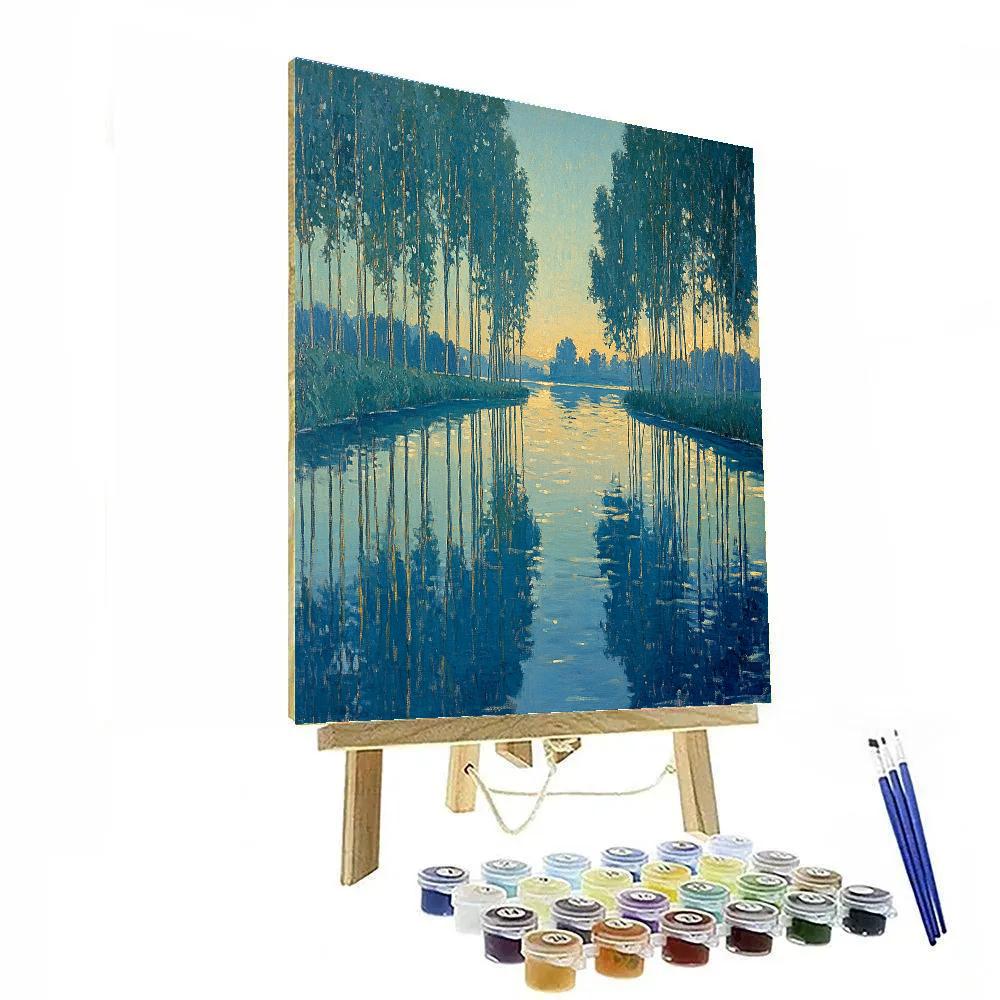 Claude Monet Inspired River Poplar Twilight Painting by numbers kit