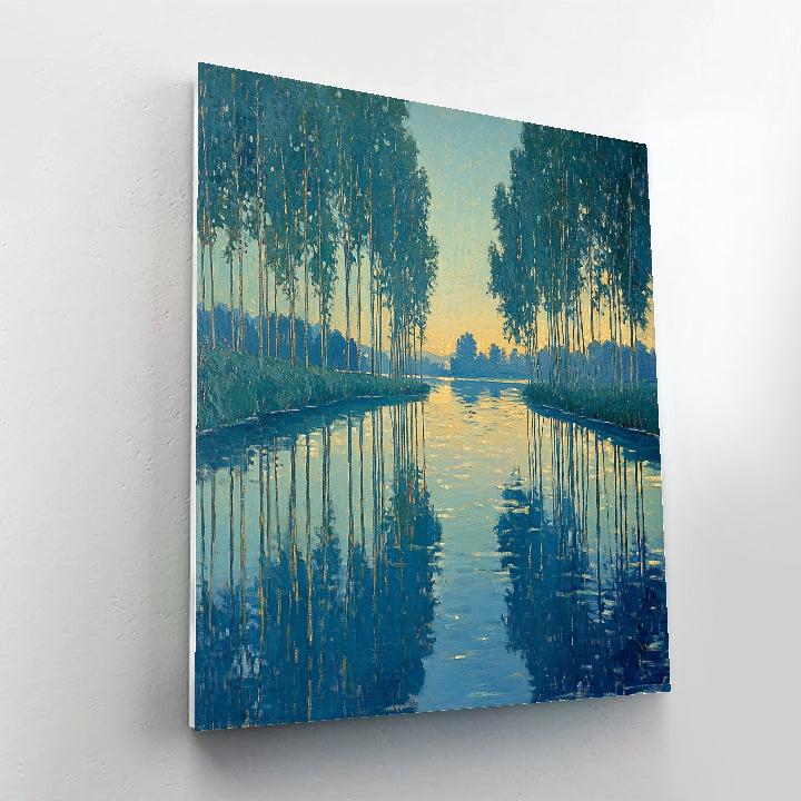 Claude Monet Inspired River Poplar Twilight Painting by numbers kit